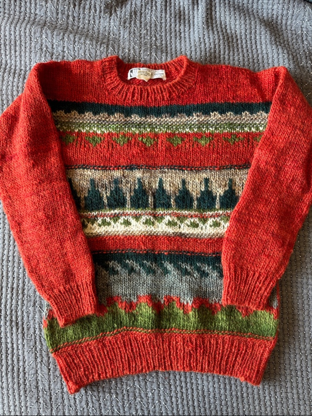 VTG 100% Wool Manos Del Uruguay Handknit Sweater
